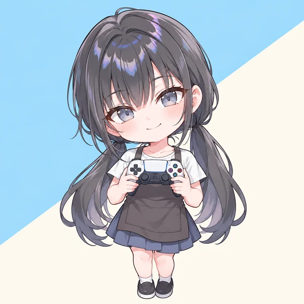 コントローラーを持つ案内役のめい